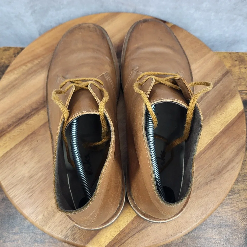 Clarks Chukka Boots Mens 11 M Buschacre‎ 2 Brown Leather Lace Up Ankle 15522